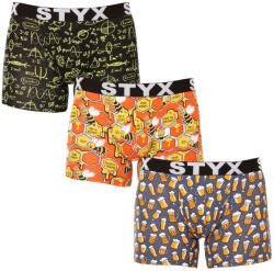 Styx 3PACK férfi boxeralsó Styx hosszú art sportos gumipánt többszínben (3U13724) S