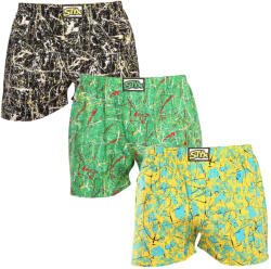 Styx 3PACK férfi bő szárú boxeralsó Styx art klasszikus gumipánt többszínű (3A11635) M
