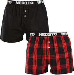 Nedeto 2PACK férfi bő szárú boxeralsók Nedeto többszínű (2NTC005) M