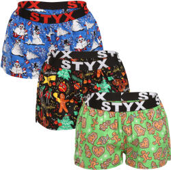 Styx 3PACK női bő szárú boxeralsók Styx art sportos gumipánt többszínű (3T17134) S