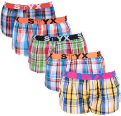 Styx 5PACK női bő szárú boxeralsó Styx sportos gumipánt többszínű (T61122263136) M