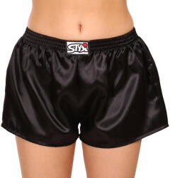 Styx Női bő szárú boxeralsó Styx klasszikus gumipánt szatén fekete (L960) 3XL