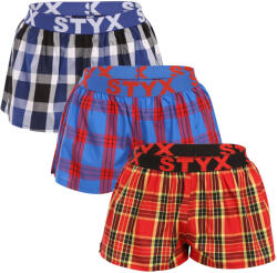 Styx 3PACK női bő szárú boxeralsók Styx sportos gumipánt többszínű (3T10469) XL