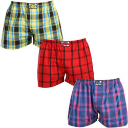 Styx 3PACK férfi bő szárú boxeralsók Styx klasszikus gumipánt többszínű nagyméretű (3E103133) 4XL