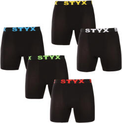 Styx 5PACK férfi boxeralsó Styx hosszú sportos gumipánt fekete (5UN9601) M
