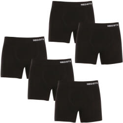 Nedeto 5PACK Férfi boxeralsó Nedeto varrás nélküli bambusz fekete (5NDTB001S) L