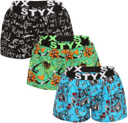 Styx 3PACK női bő szárú boxeralsó Styx art sportos gumipánt többszínű (3T15782) L