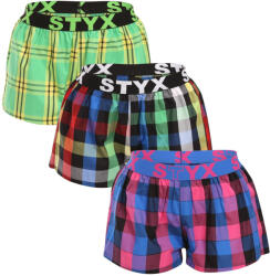 Styx 3PACK női bő szárú boxeralsók Styx sportos gumipánt többszínű (3T10812) L