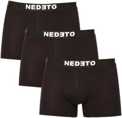 Nedeto 3PACK Férfi boxeralsó Nedeto fekete (3NDTB001-brand) L