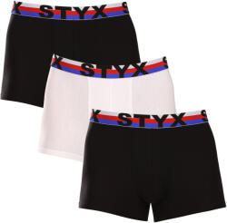Styx 3PACK férfi boxeralsó Styx sportos gumipánt többszínű trikolor (3G19001) XL