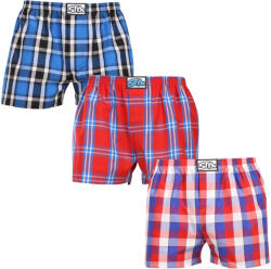 Styx 3PACK férfi bő szárú boxeralsók Styx klasszikus gumipánt többszínű nagyméretű (3E110709) 4XL