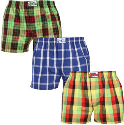 Styx 3PACK férfi bő szárú boxeralsók Styx klasszikus gumipánt többszínű nagyméretű (3E110406) 4XL