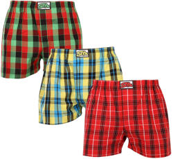 Styx 3PACK férfi bő szárú boxeralsók Styx klasszikus gumipánt többszínű (3A093138) M