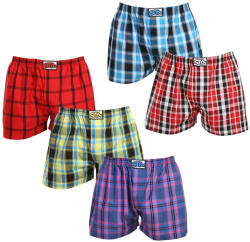Styx 5PACK férfi bő szárú boxeralsó Styx klasszikus gumipánt többszínű (5A103135) XL
