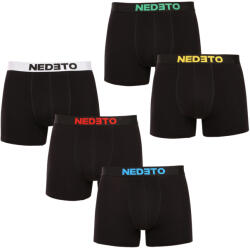 Nedeto 5PACK férfi boxeralsó Nedeto fekete (5NBC2) XL