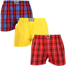 Styx 3PACK férfi bő szárú boxeralsók Styx klasszikus gumipánt többszínű (3A93178) S