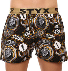 Styx Férfi bő szárú boxeralsók Styx art / KTV sportos gumipánt - arany gumi (BTZ1655) XL
