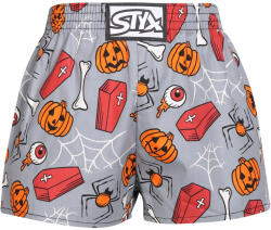 Styx gyerekek bő szárú boxeralsó Styx art klasszikus gumipánt halloween koporsó (J1752) 9-11 éves