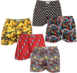 Styx 5PACK férfi bő szárú boxeralsó Styx art klasszikus gumipánt többszínű (5A1174909) XL
