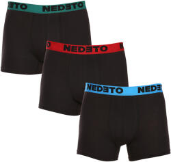 Nedeto 3PACK Férfi boxeralsó Nedeto fekete (3NB002) XL