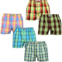 Styx 5PACK férfi bő szárú boxeralsó Styx klasszikus gumipánt többszínű (5A110105) XL