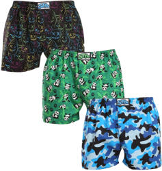 Styx 3PACK férfi bő szárú boxeralsó Styx art klasszikus gumipánt többszínű (3A18023) XL
