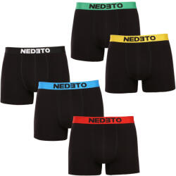 Nedeto 5PACK férfi boxeralsók Nedeto fekete (5NBC1) 4XL