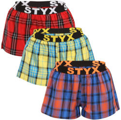 Styx 3PACK női bő szárú boxeralsók Styx sportos gumipánt többszínű (3T10236) L