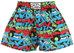 Styx gyerek bő szárú boxeralsó Styx art klasszikus gumipánt graffiti (J1255) 9-11 éves
