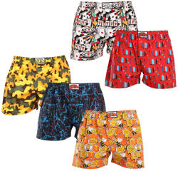 Styx 5PACK férfi bő szárú boxeralsó Styx art klasszikus gumipánt többszínű (5A1539349) XL