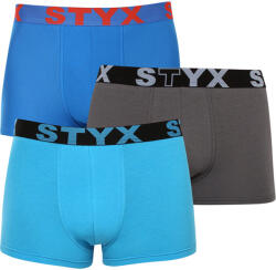 Styx 3PACK férfi boxeralsó Styx sportos gumipánt nagyméretű többszínű (3R10379) 4XL