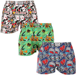 Styx 3PACK férfi bő szárú boxeralsó Styx art klasszikus gumipánt többszínű (3A15367) XXL