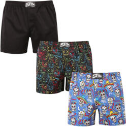 Styx 3PACK férfi bő szárú boxeralsók Styx prémium art klasszikus gumipánt (3AP09036) XL
