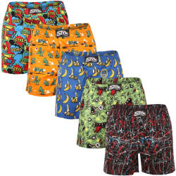Styx 5PACK férfi bő szárú boxeralsók Styx prémium art klasszikus gumipánt (5AP9551913) XL