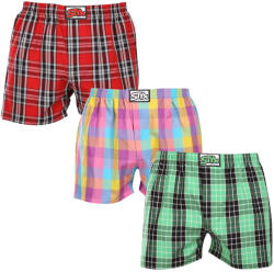 Styx 3PACK férfi bő szárú boxeralsó Styx klasszikus gumipánt többszínű (3A102329) L