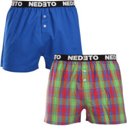 Nedeto 2PACK férfi bő szárú boxeralsó Nedeto többszínű (2NTC008) 3XL