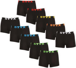 Styx 10PACK Férfi boxeralsó Styx sportos gumipánt fekete (10G9601) S