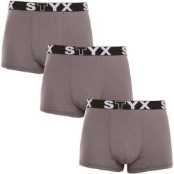 Styx 3PACK Férfi boxeralsó Styx sportos gumipánt sötét szürke (3G1063) XXL