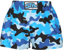 Styx gyerek bő szárú boxeralsó Styx art klasszikus gumipánt terepszínű kék (J1850) 9-11 éves