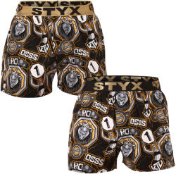 Styx 2PACK férfi bő szárú boxeralsó Styx art / KTV sportos gumipánt (2BT1655) XL