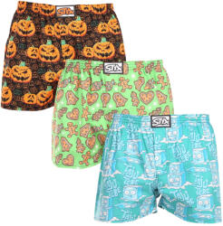 Styx 3PACK férfi bő szárú boxeralsó Styx art klasszikus gumipánt többszínű (3A16735) XXL
