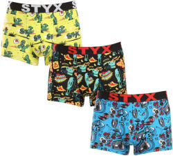 Styx 3PACK Férfi boxeralsó Styx art sportos gumipánt készült nagyméretű sportgumi (3R13188) 4XL