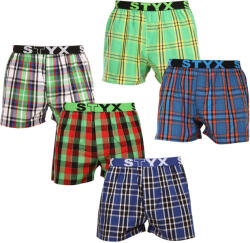 Styx 5PACK férfi bő szárú boxeralsó Styx sportos gumipánt többszínű (5B0888001) S