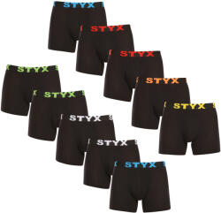 Styx 10PACK férfi boxeralsó Styx hosszú sportos gumipánt fekete (10U9601) L