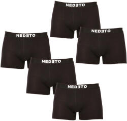 Nedeto 5PACK Férfi boxeralsó Nedeto fekete (5NDTB001-brand) S