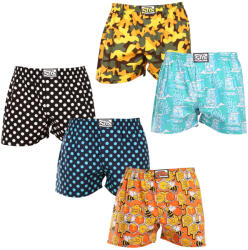 Styx 5PACK férfi bő szárú boxeralsó Styx art klasszikus gumipánt többszínű (5A1590147) XXL