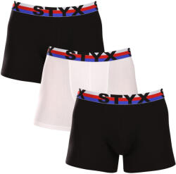 Styx 3PACK férfi boxeralsó Styx hosszú sportos gumipánt többszínű trikolor (3U19001) XL