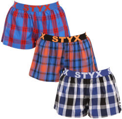 Styx 3PACK női bő szárú boxeralsók Styx sportos gumipánt többszínű (3T100619) S