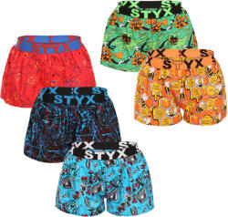 Styx 5PACK női bő szárú boxeralsó Styx art sportos gumipánt többszínű (5T1367834) L