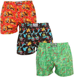 Styx 3PACK férfi bő szárú boxeralsók Styx art klasszikus gumipánt többszínű (3A13314) M
